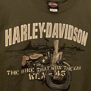 Harley-Davidson Pearl Harbor green short sleeve shirt